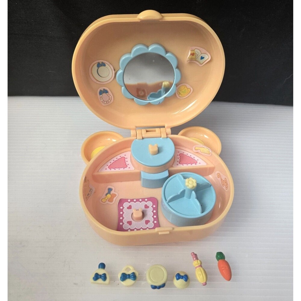 Vintage Epoch Bijou Ham-Ham Playset Compact & Accessories Princess Parlor 2001